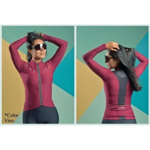 JERSEY LIGERO ML DAMA KAFFIT VINO L