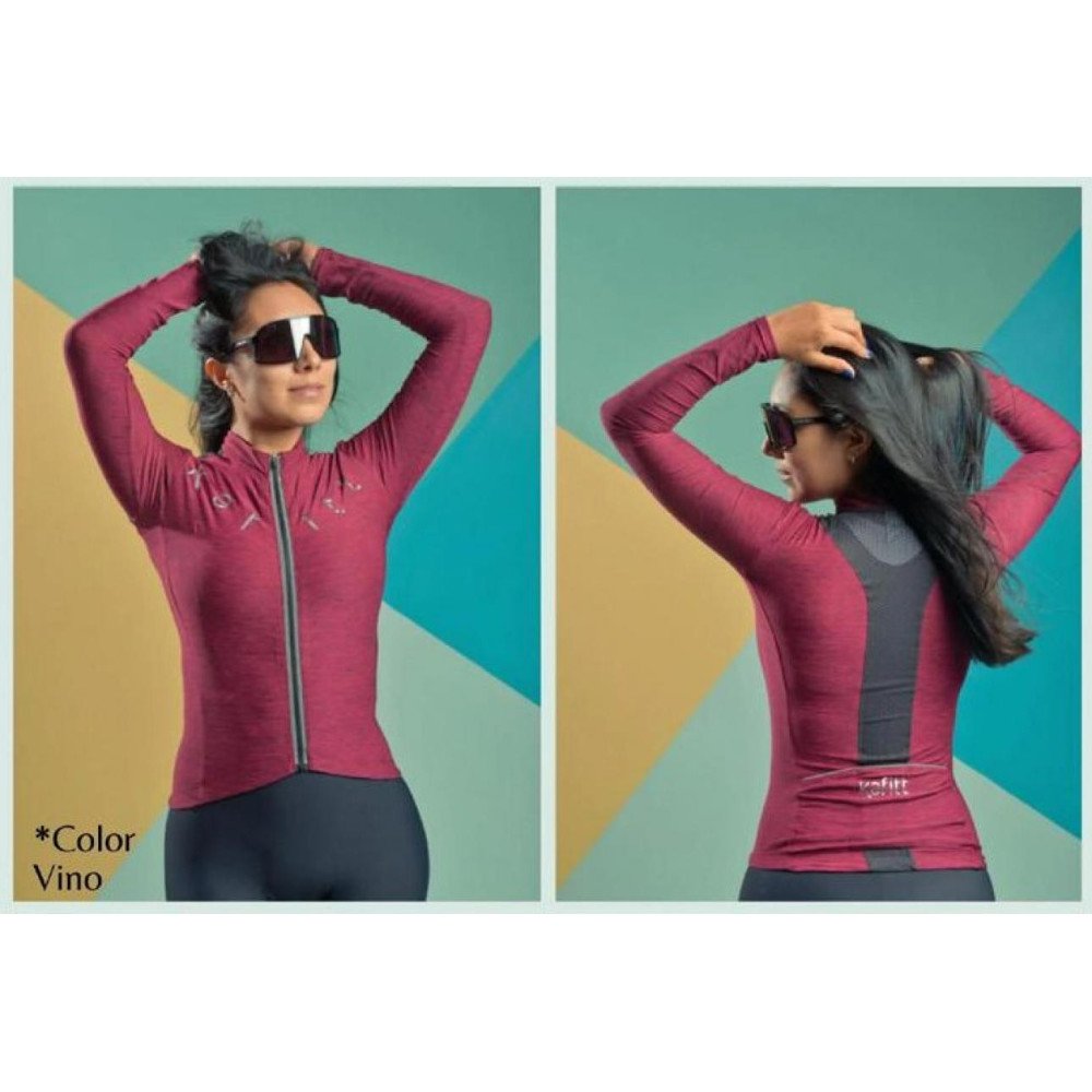 JERSEY LIGERO ML DAMA KAFFIT VINO M