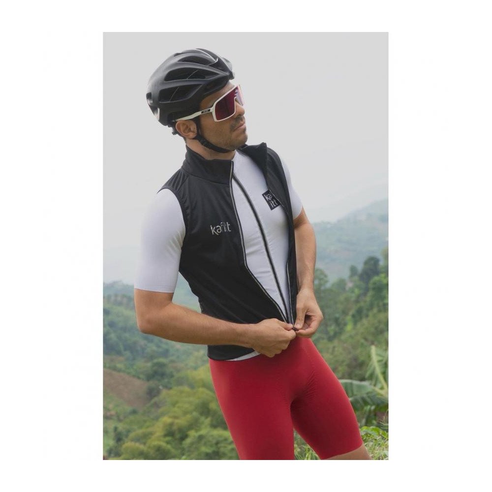 BIB LICRA CON TIRANTES PC SIN COSTURA HOMBRE KAFFIT LUXURY ZIRCON BLUE-RED I L