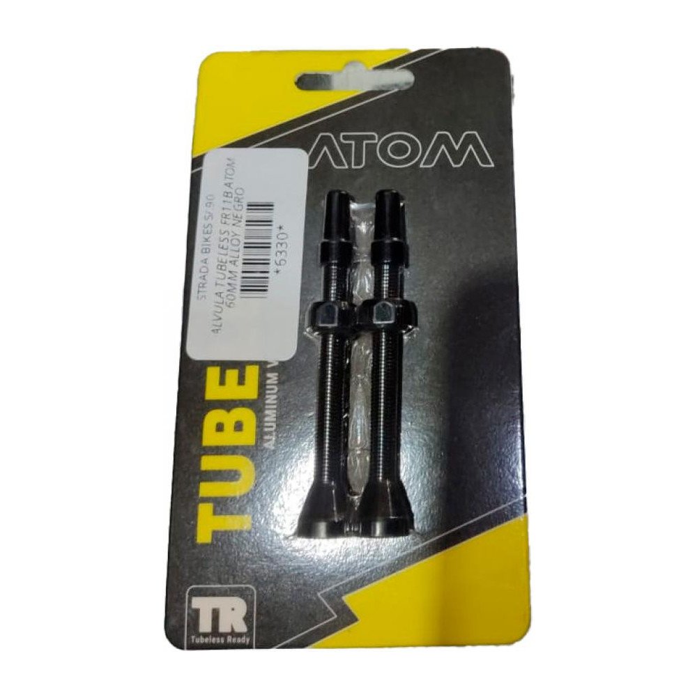 VALVULA TUBELESS FR11B ATOM 60MM ALLOY NEGRO