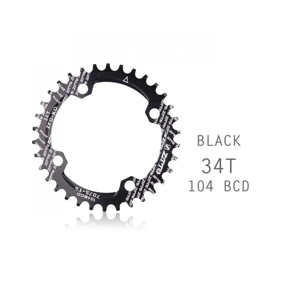 PLATO DE CATALINA DE ALUMINIO M/ZTTO MED: 34T BLACK - 104BCD