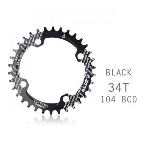 PLATO DE CATALINA DE ALUMINIO M/ZTTO MED: 34T BLACK - 104BCD