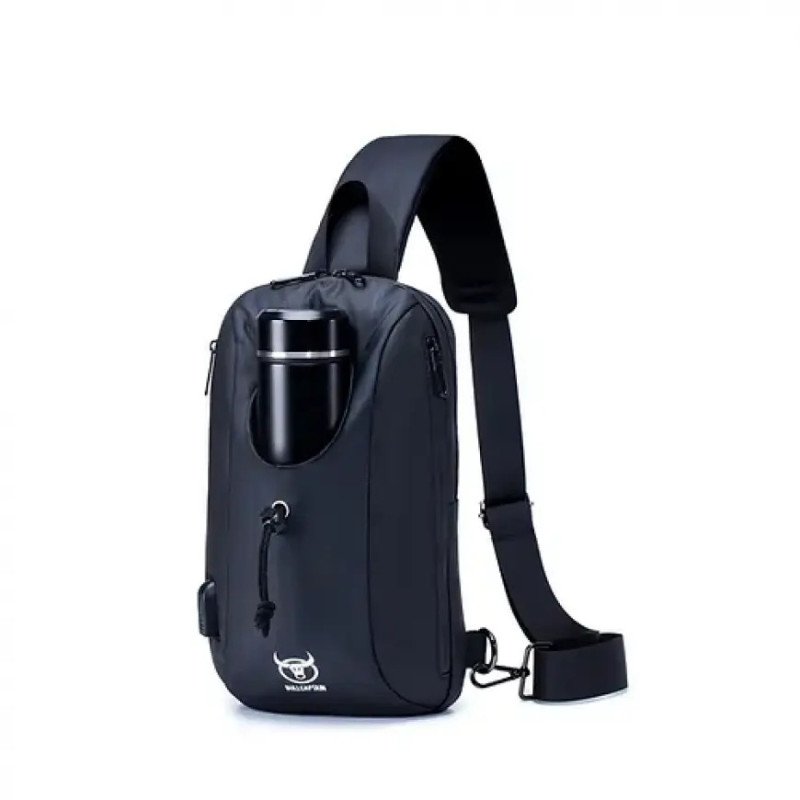 BULLCAPTAIN - MOCHILA CRUZADA IMPERMEABLE XB-0113- PU-BL