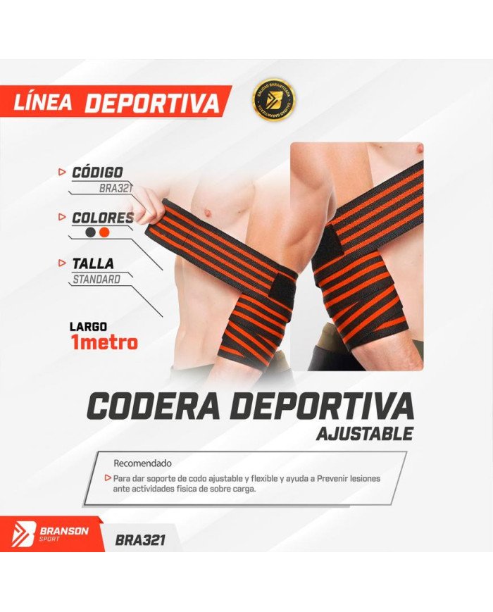CODERA DEPORTIVA AJUSTABLE (1 METRO) BRA321 NARANJA T/STD
