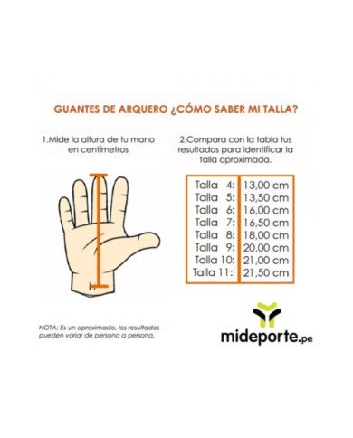 GUANTES P/ARQUERO ORBIT LEADER ADULTO SEMI PROFESIONAL NARANJA