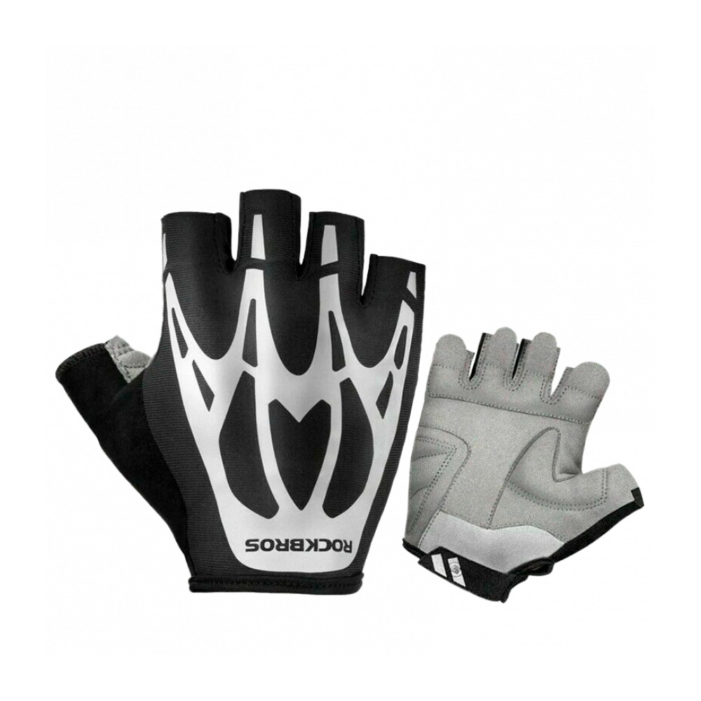 GUANTES DEDO CORTO ROCKBROS S227BK NEGRO/BLANCO TALLA XL