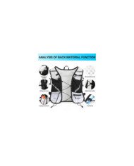 CHALECO DE HIDRATACION TRAIL RUNNING VEST 5L C/BOLSA DE AGUA 1.6L + 2 BOTELLAS FLEXIBLES DE 250ML INOXTO