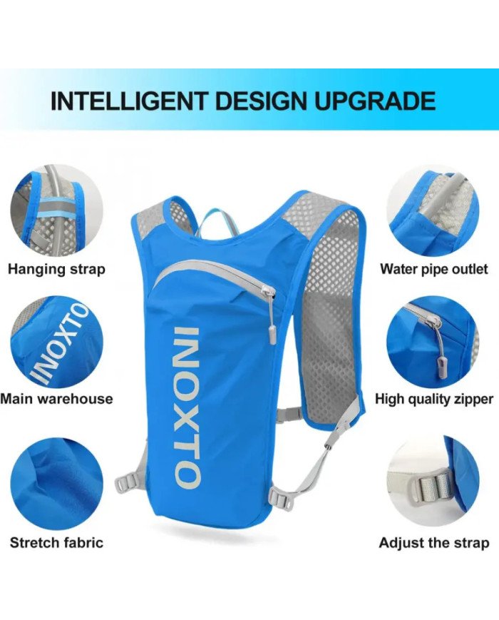 CHALECO DE HIRATACION C/BOLSA DE AGUA DE 1.5L INOXTO AZUL