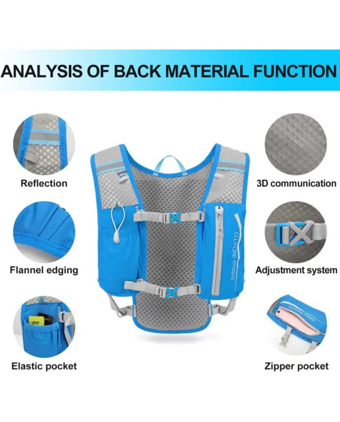 CHALECO DE HIRATACION C/BOLSA DE AGUA DE 1.5L INOXTO AZUL