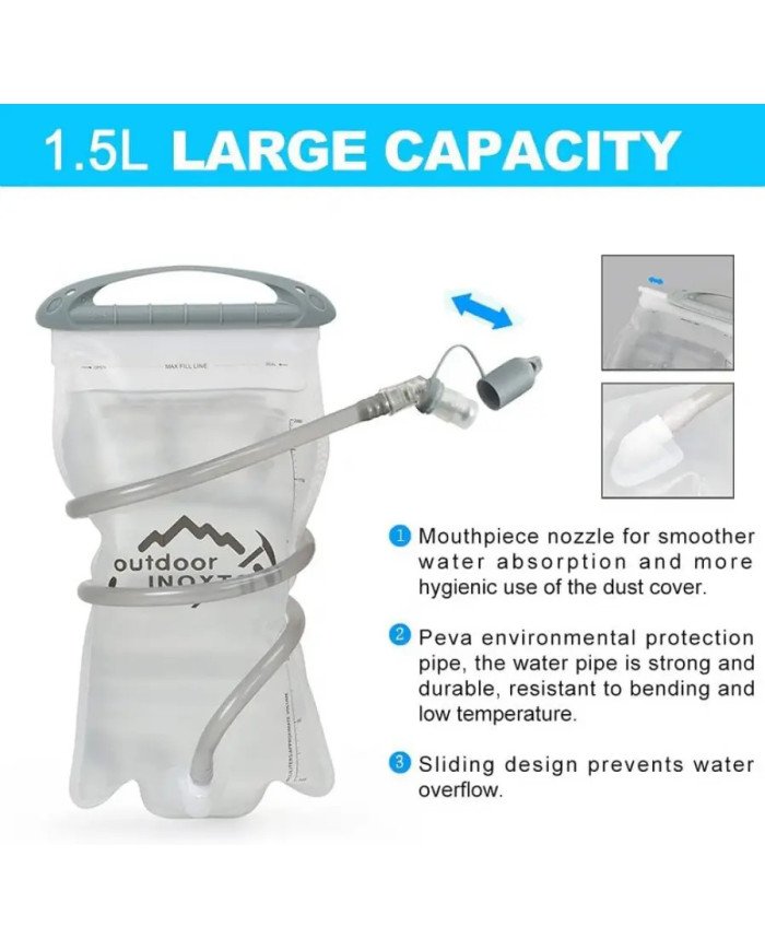 CHALECO DE HIRATACION C/BOLSA DE AGUA DE 1.5L INOXTO AZUL