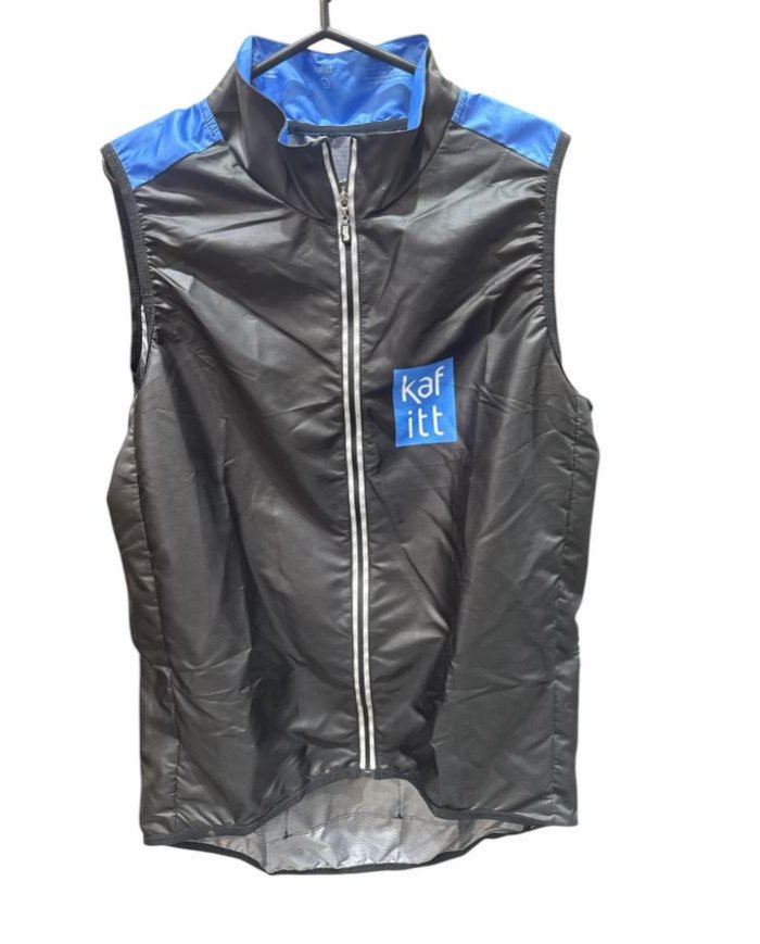 CHALECO CORTAVIENTO HOMBRE KAFFIT NEGRO LOGO AZUL L