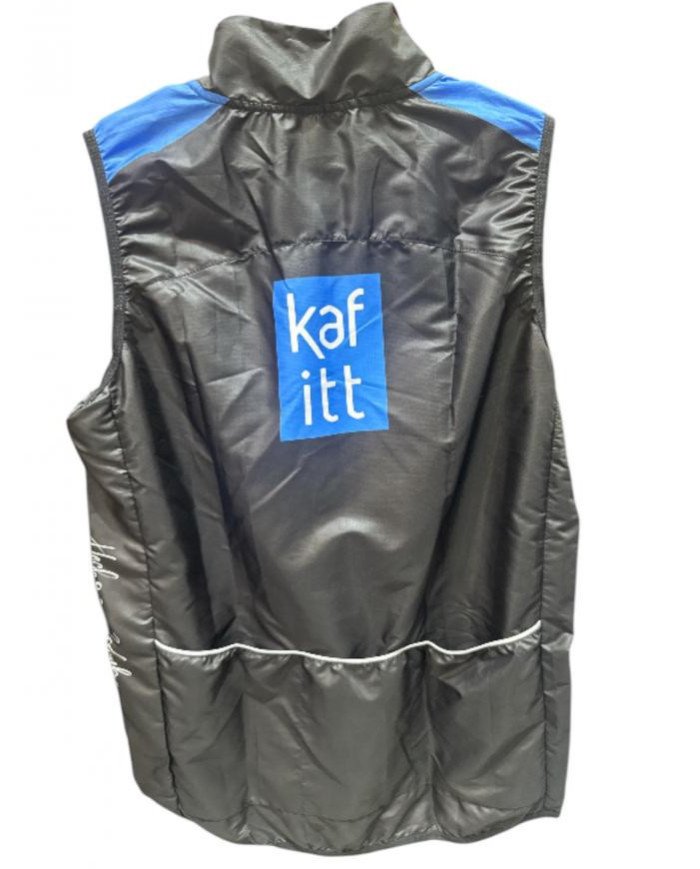 CHALECO CORTAVIENTO HOMBRE KAFFIT NEGRO LOGO AZUL L