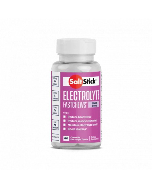 TABLETAS DE ELECTROLITOS SALT STICK FASTCHEWS BERRY (BOTELLA X 60)