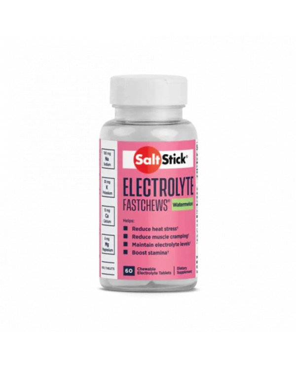 TABLETAS DE ELECTROLITOS SALT STICK FASTCHEWS SANDIA (BOTELLA X 60)