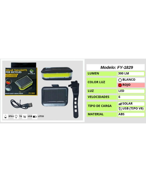 LUZ FARO POST INTERMITENTE FY-1829 300 LM + SOLAR