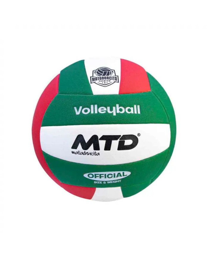 PELOTA P/VOLEY MATADORCITA PU THERMO SELLADO HYGROSCOPIC ROJO/VERDE (#5) MT-200-4-5