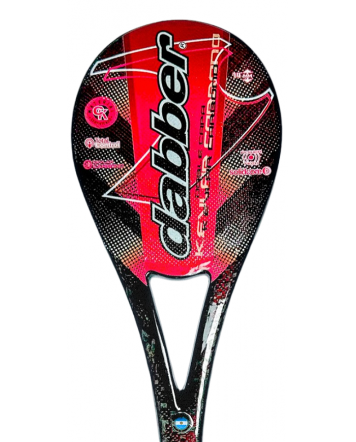 PALETA DABBER P/FRONTON MOD CARBONO + KEVLAR ROJO