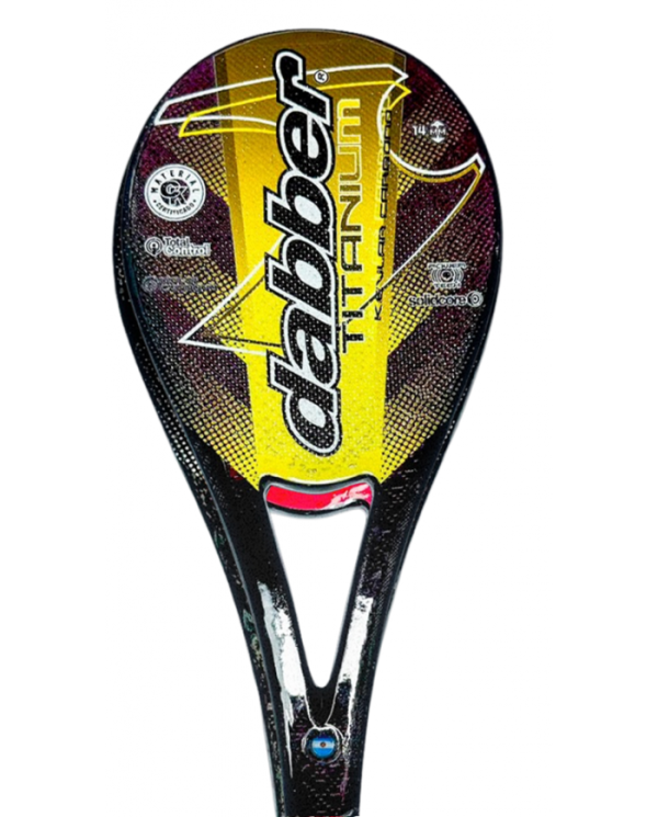 PALETA DABBER P/FRONTON MOD CARBONO + KEVLAR AMARILLO