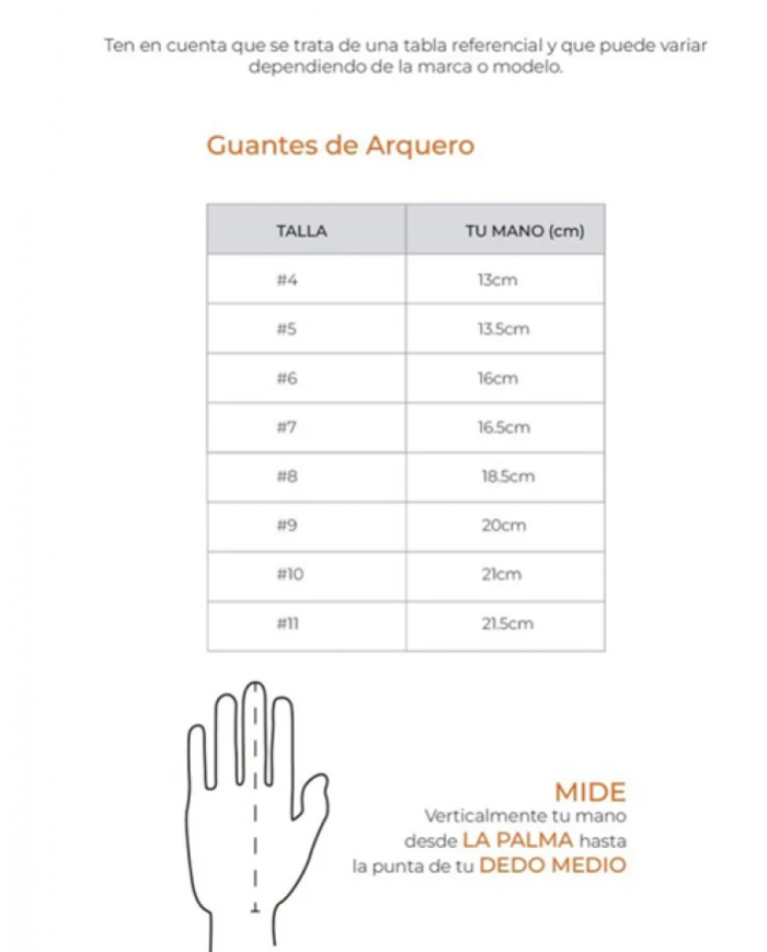 GUANTES P/ARQUERO ORBIT SOLAR JUNIOR NARANJA