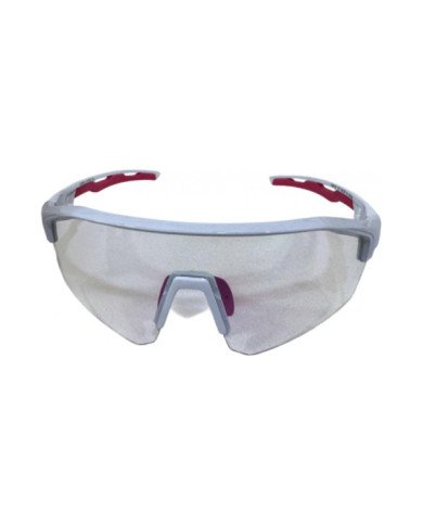 LENTES DE CICLISMO POLARIZADO ROSA TRANSPARENTE ATOM COLOR  BLANCO C/ ROSA MODELO XQ640
