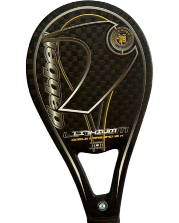 PALETA DABBER P/FRONTON MOD LITHIUM DOBLE CARBONO 12K AMARILLO