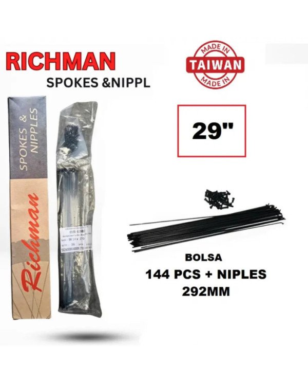 GRUESA DE RAYO ACERADA TAIWAN M/RITCHMAN BLACK/BK S14Gx292mm(29ER)