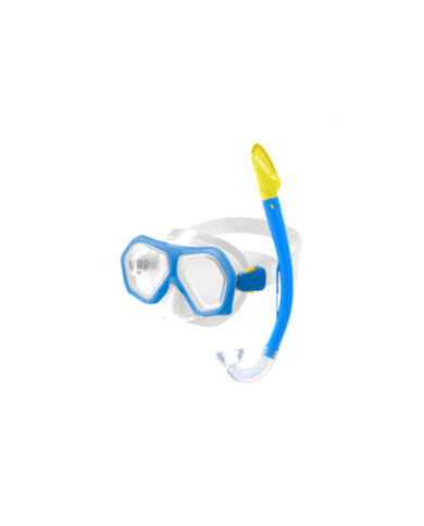 SPEEDO LEISURE JUNIOR DUAL LENSES MASK WITH SNORKEL COMBO SET AZUL UNU