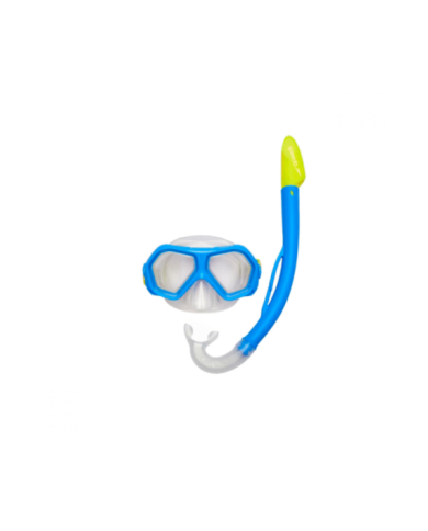 SPEEDO LEISURE JUNIOR DUAL LENSES MASK WITH SNORKEL COMBO SET AZUL UNU