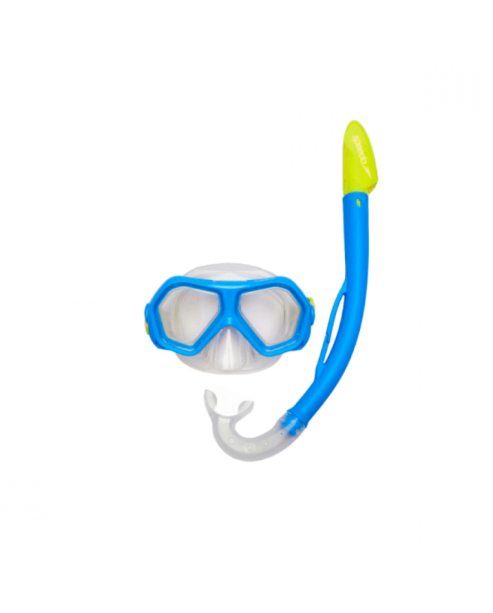 SPEEDO LEISURE JUNIOR DUAL LENSES MASK WITH SNORKEL COMBO SET AZUL UNU