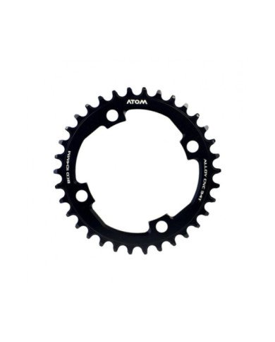 PLATO ATOM AS322 36T 12V BCD: 104MM NEGRO ANODIZADO