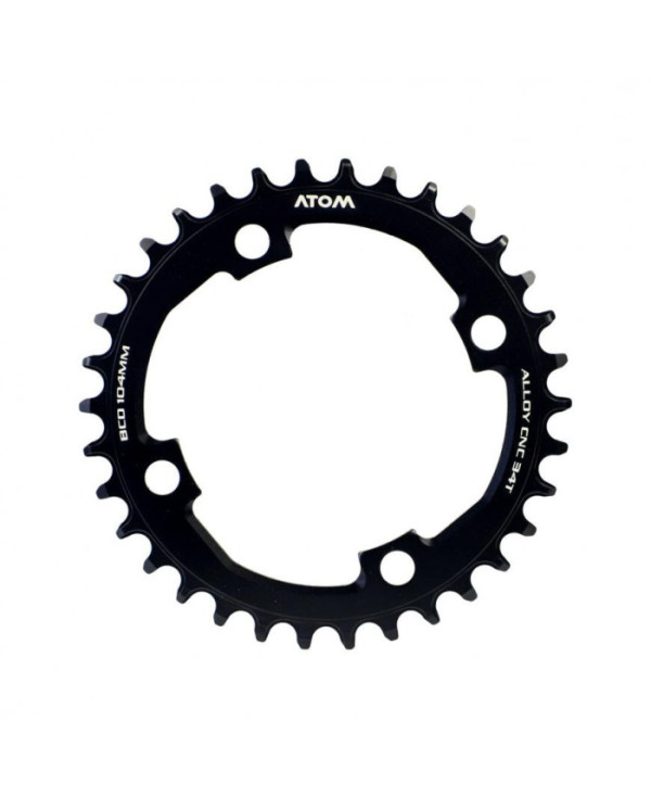 PLATO ATOM AS322 36T 12V BCD: 104MM NEGRO ANODIZADO