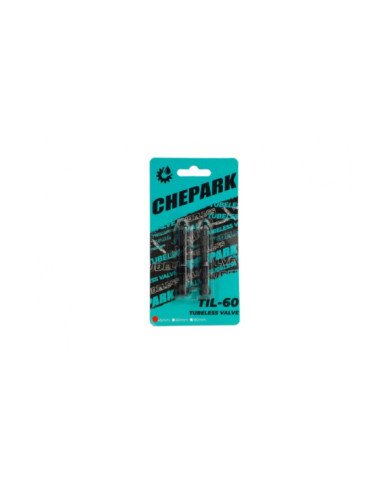 VÁLVULA DE ALUMINIO TUBELESS CHEPARK TIL-60A 45MM NEGRO MTB C/REMOVEDOR
