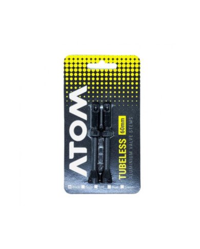VALVULA TUBELESS ATOM FR11D 60MM ALLOY C/REMOVEDOR NEGRO