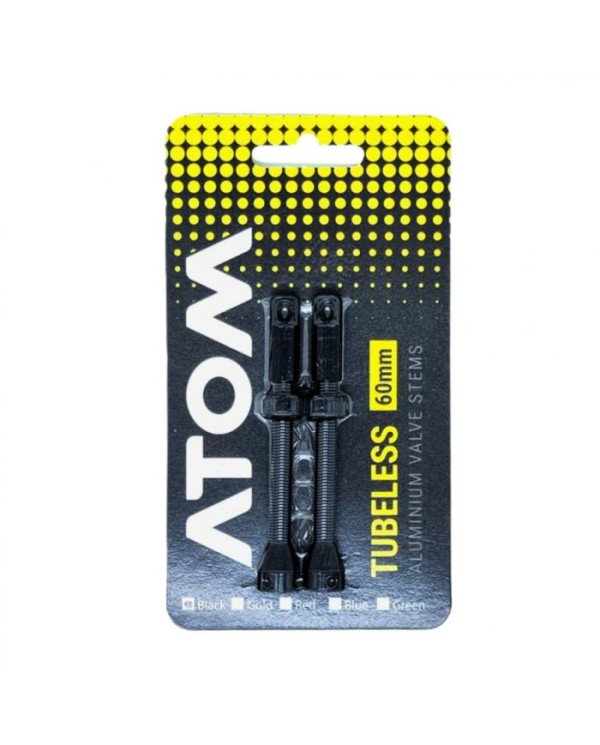 VALVULA TUBELESS ATOM FR11D 60MM ALLOY C/REMOVEDOR NEGRO