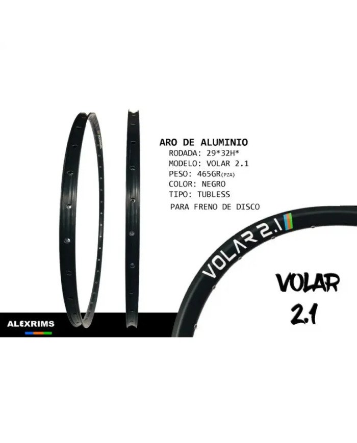 ARO 29 MTB ALEX RIMS 32H DISC VOLAR 2.1 NG TW ANCHO 21 - 26.3