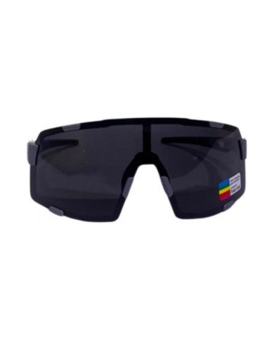 LENTES DE CICLISMO POLARIZADO GRIS ATOM COLOR ARENA NEGRA CON PATAS GRISES Y ALMOHADILLA NASAL MODELO XQ622