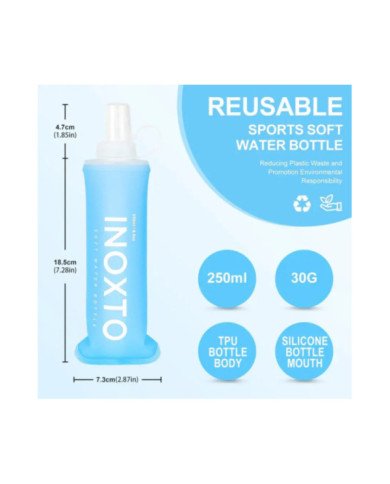 BOTELLA FLEXIBLE CELESTE 250ML INOXTO